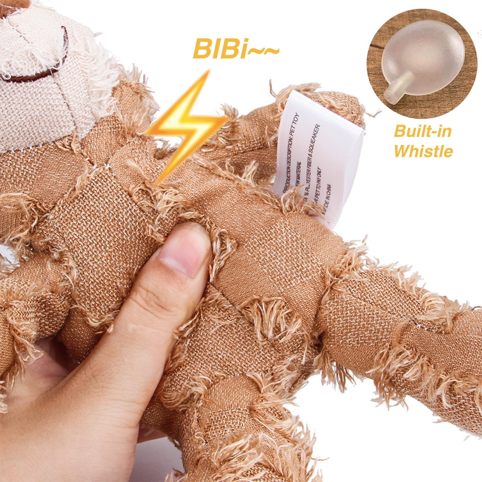 MAXBECK Squeaky bear toy promotes healthy chewing and extended fetch sessions.