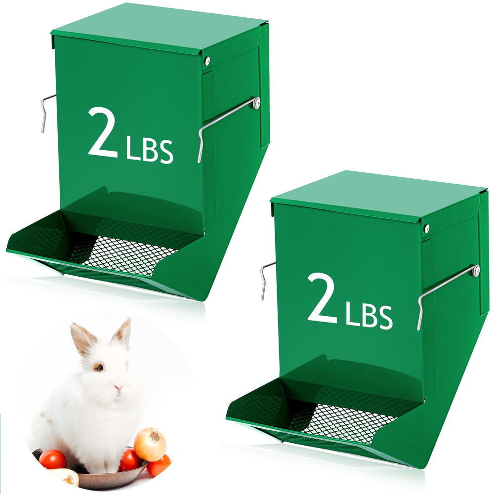 Maxcheck 2-pcs rabbit feeder pack: dual dispensers for multiple small pets.