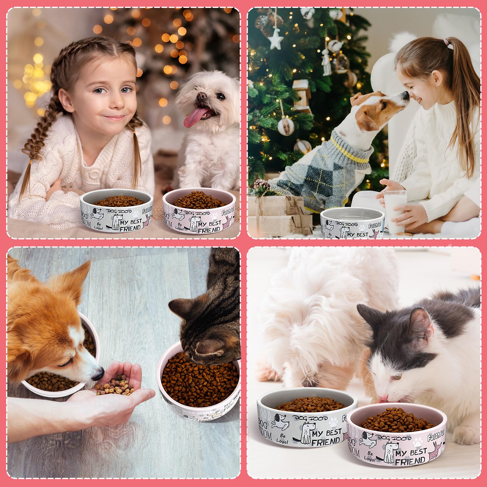 Maxcheck two-tone ceramic bowls suit small pets and home decor