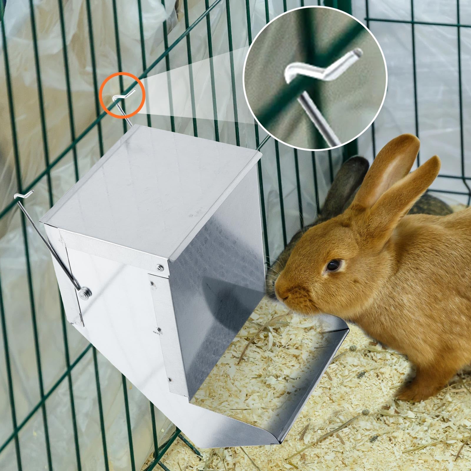 Maxcheck rabbit feeder assembly is simple for quick setup.