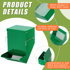 Maxcheck rabbit feeder mesh-bottom drains moisture to keep feed dry.