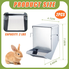 Maxcheck rabbit feeder mesh bottom drains rainwater to keep feed dry.