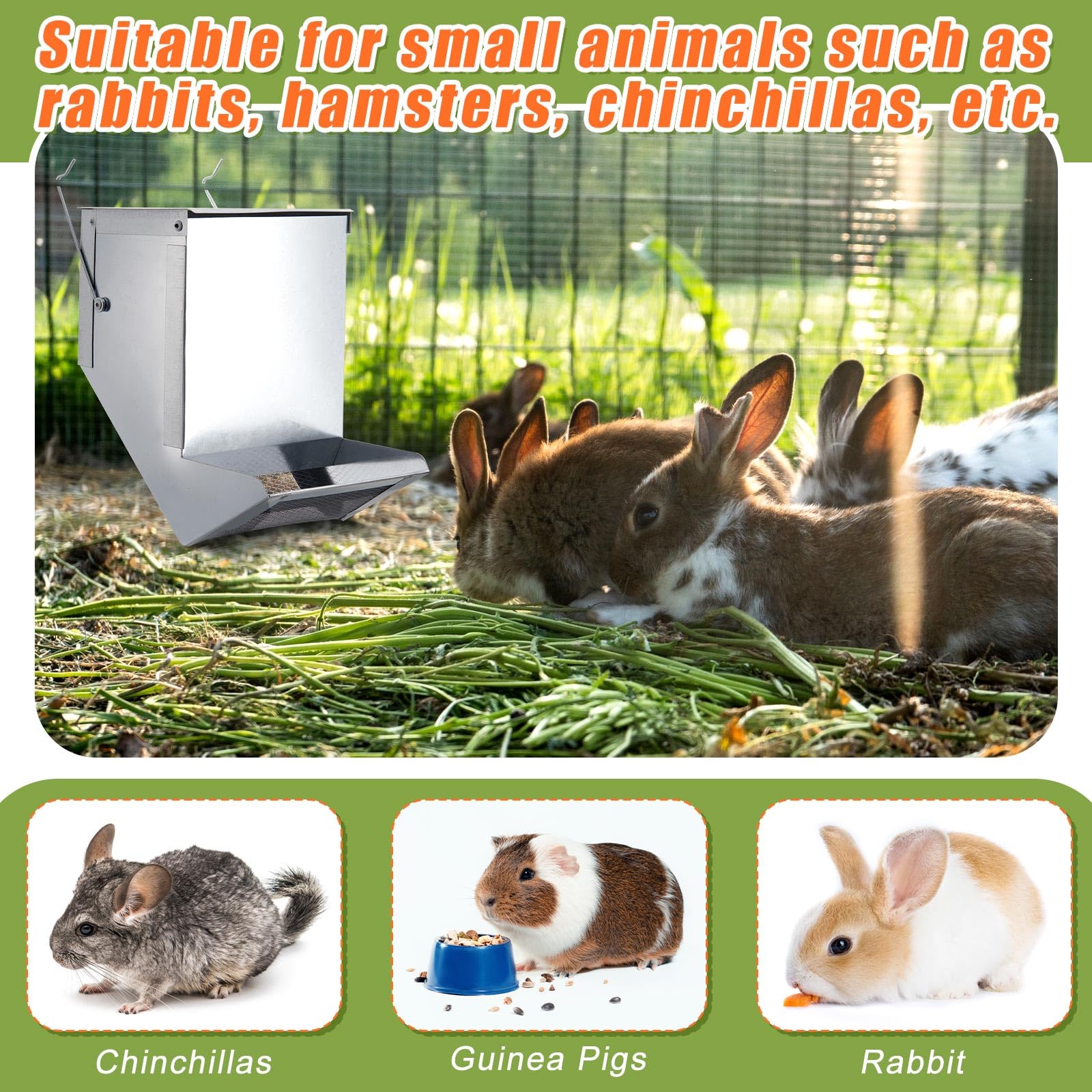 Maxcheck rabbit feeder suitable for outdoor use with small pets.
