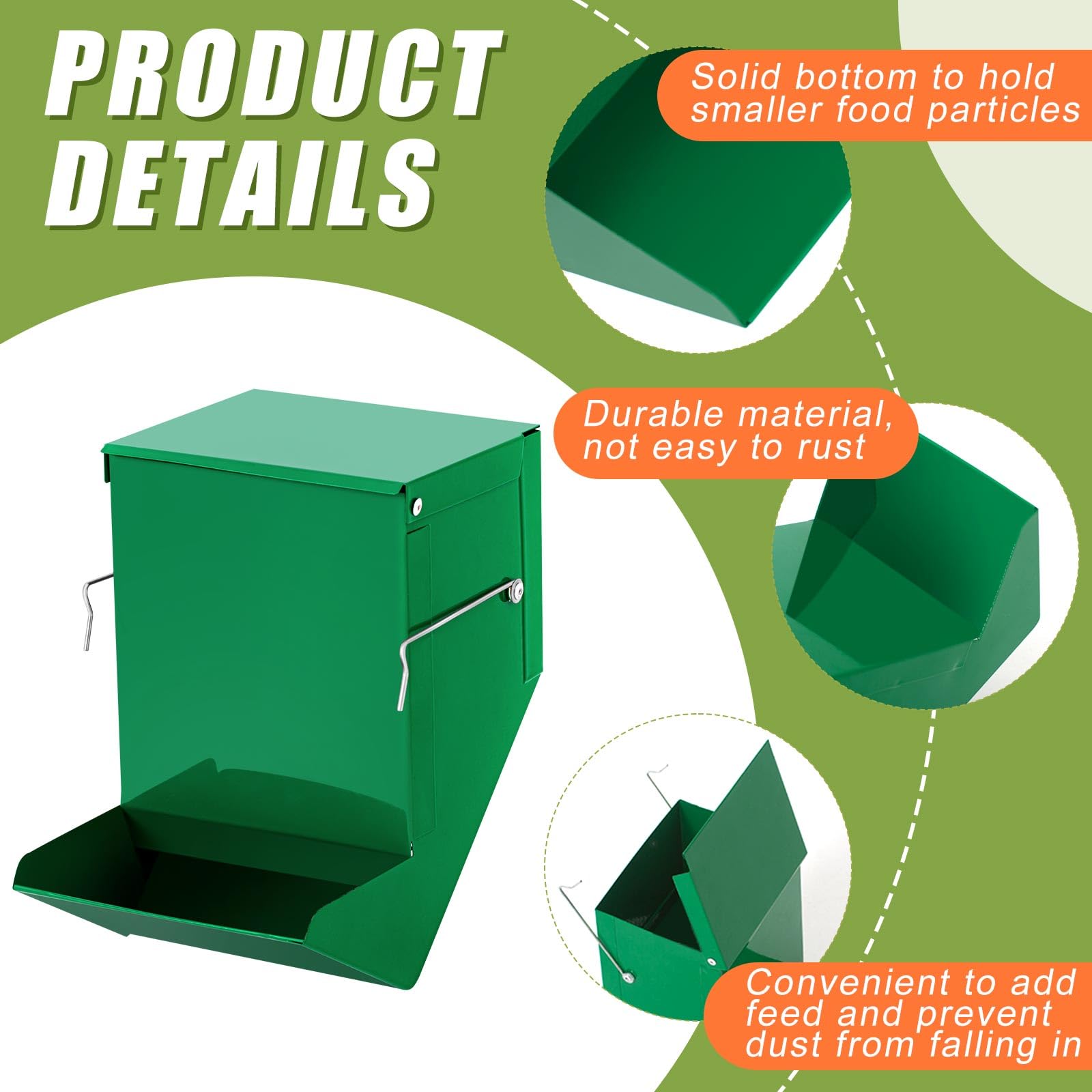 Maxcheck rabbit feeder side view with two mounting hooks visible
