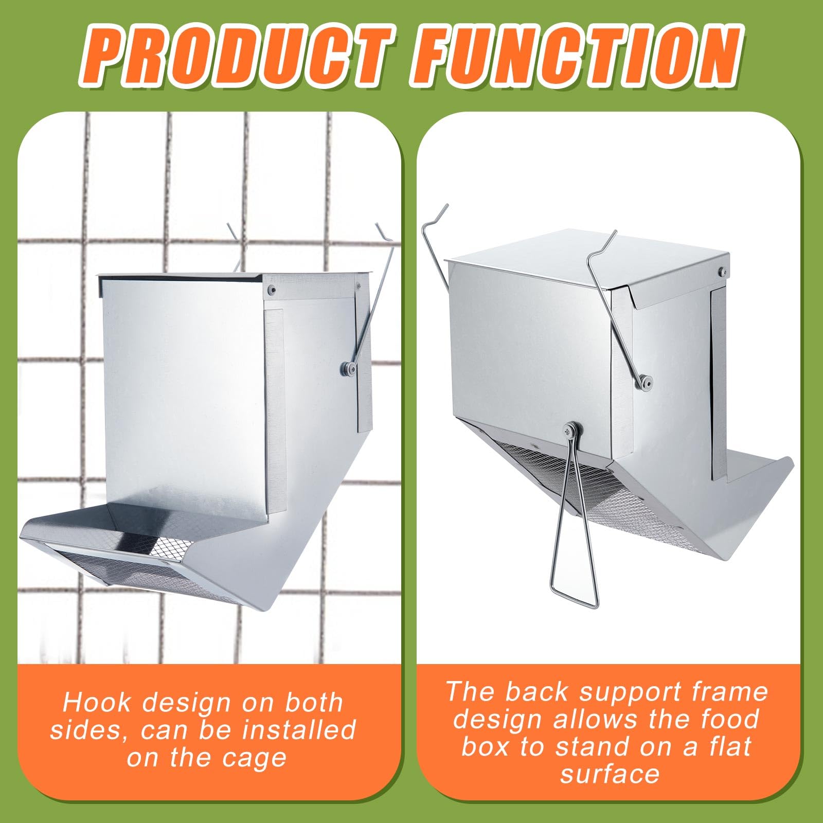 Maxcheck rabbit feeder weather-resistant metal construction withstands outdoor use.