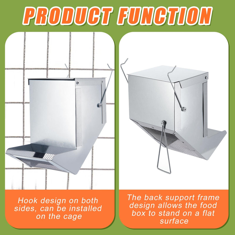 Maxcheck rabbit feeder weather-resistant metal construction withstands outdoor use.
