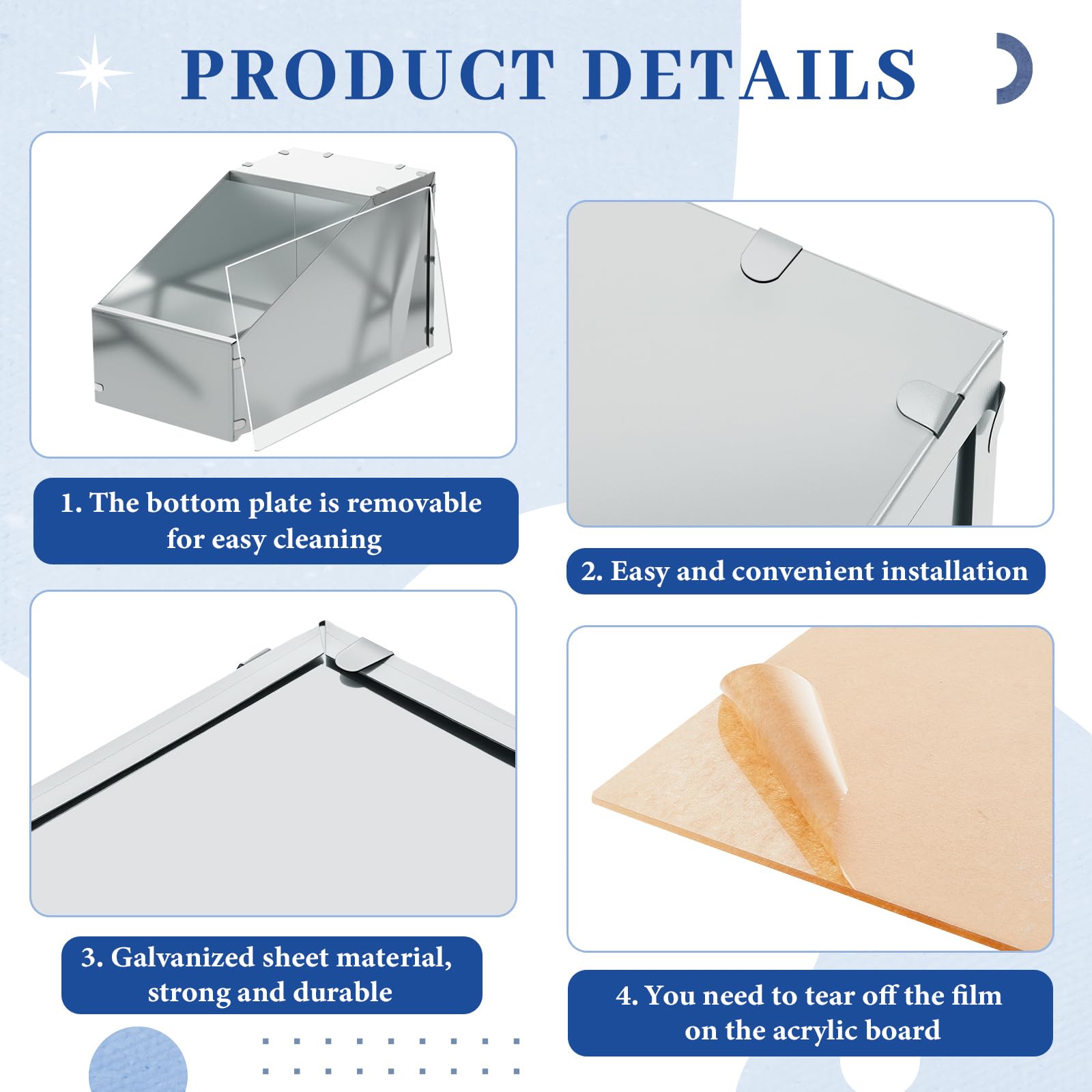 Maxcheck rabbit nesting box acrylic floor closeup enables easy cleaning