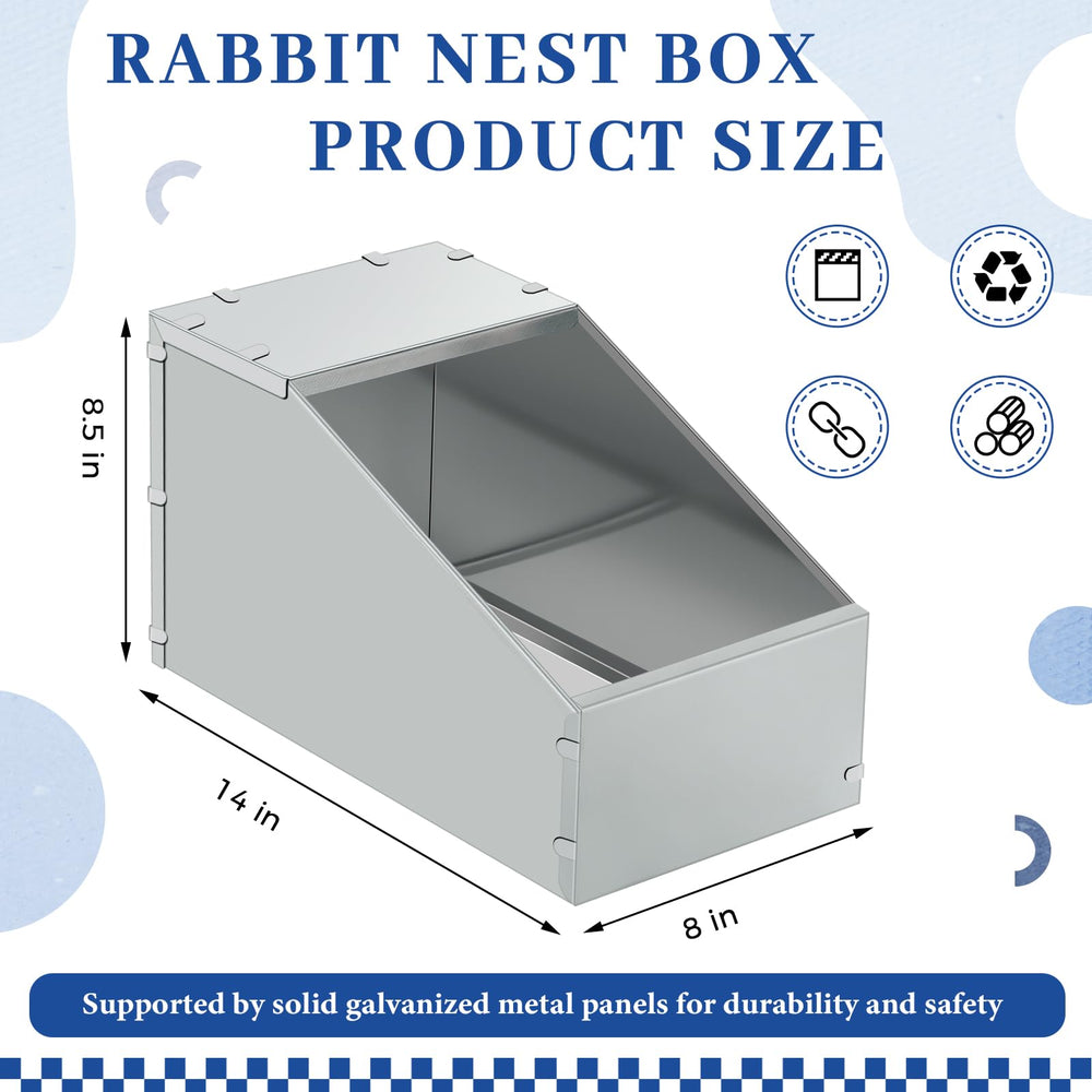 Maxcheck rabbit nesting box metal side view highlights sturdy frame