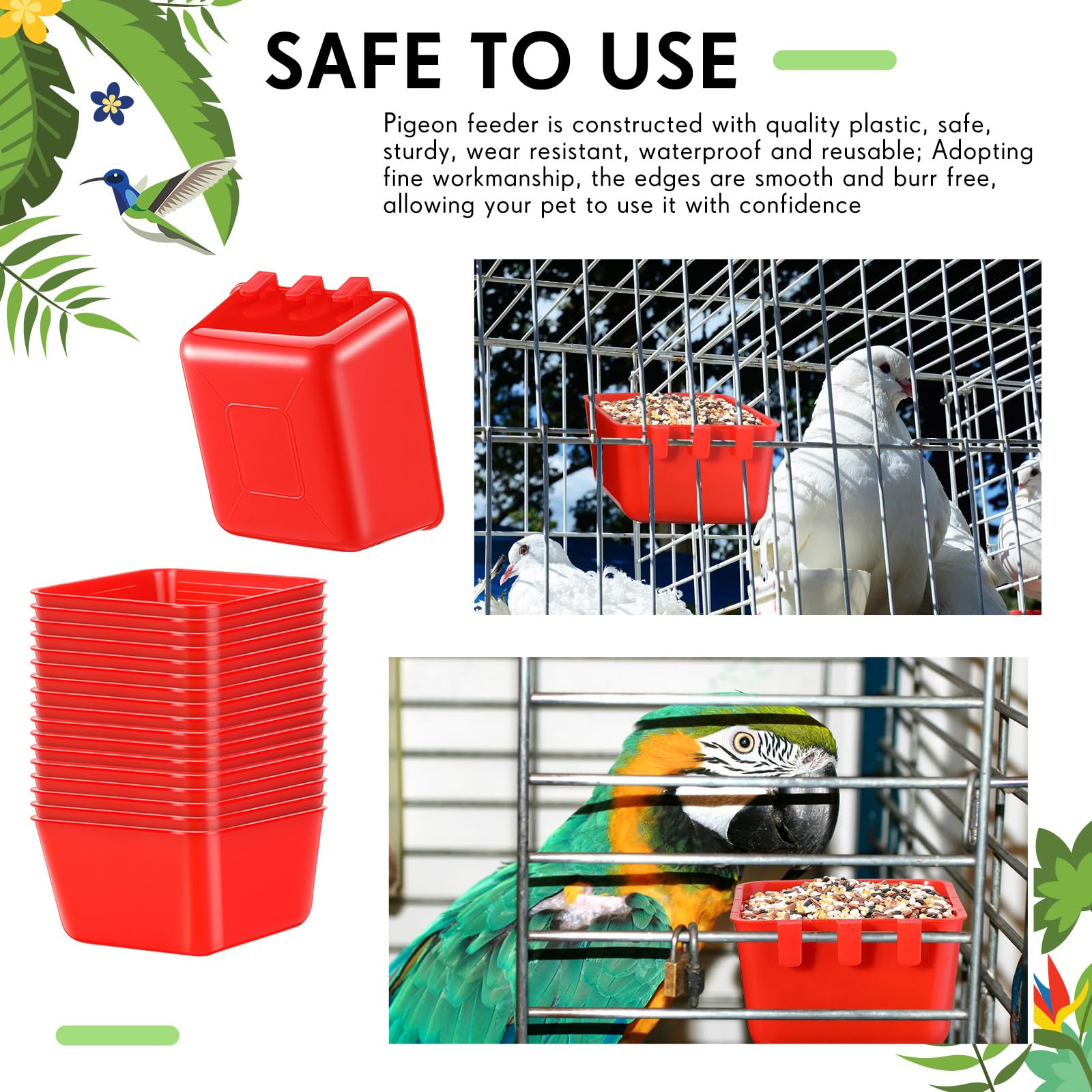 Maxdot bulk pack of 50 red feeder cups ideal for farms