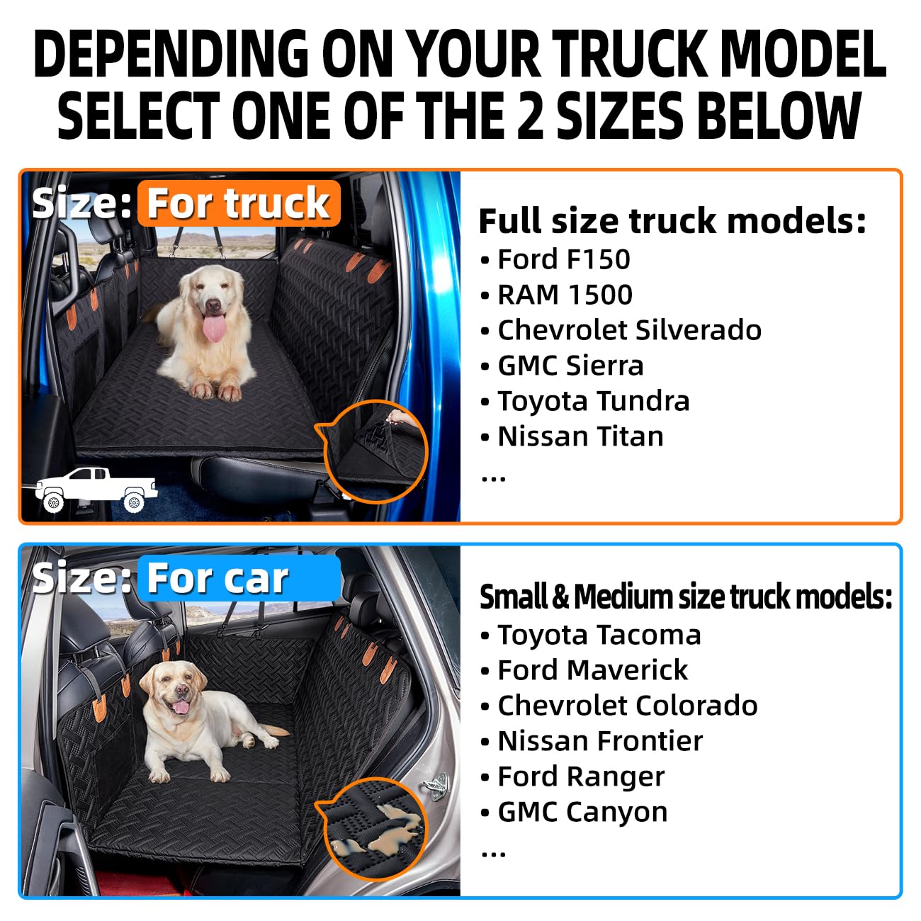 MAXFUT dog hammock for truck adds a safe, comfortable travel space.