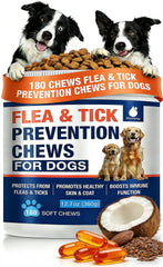 MaxHemp 180ct dog flea and tick chews bottle offer convenient protection