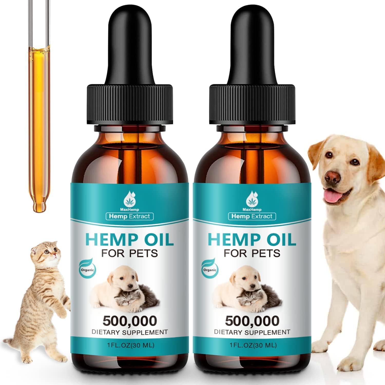 MaxHemp dog-cat oil pack for joint comfort and calm support