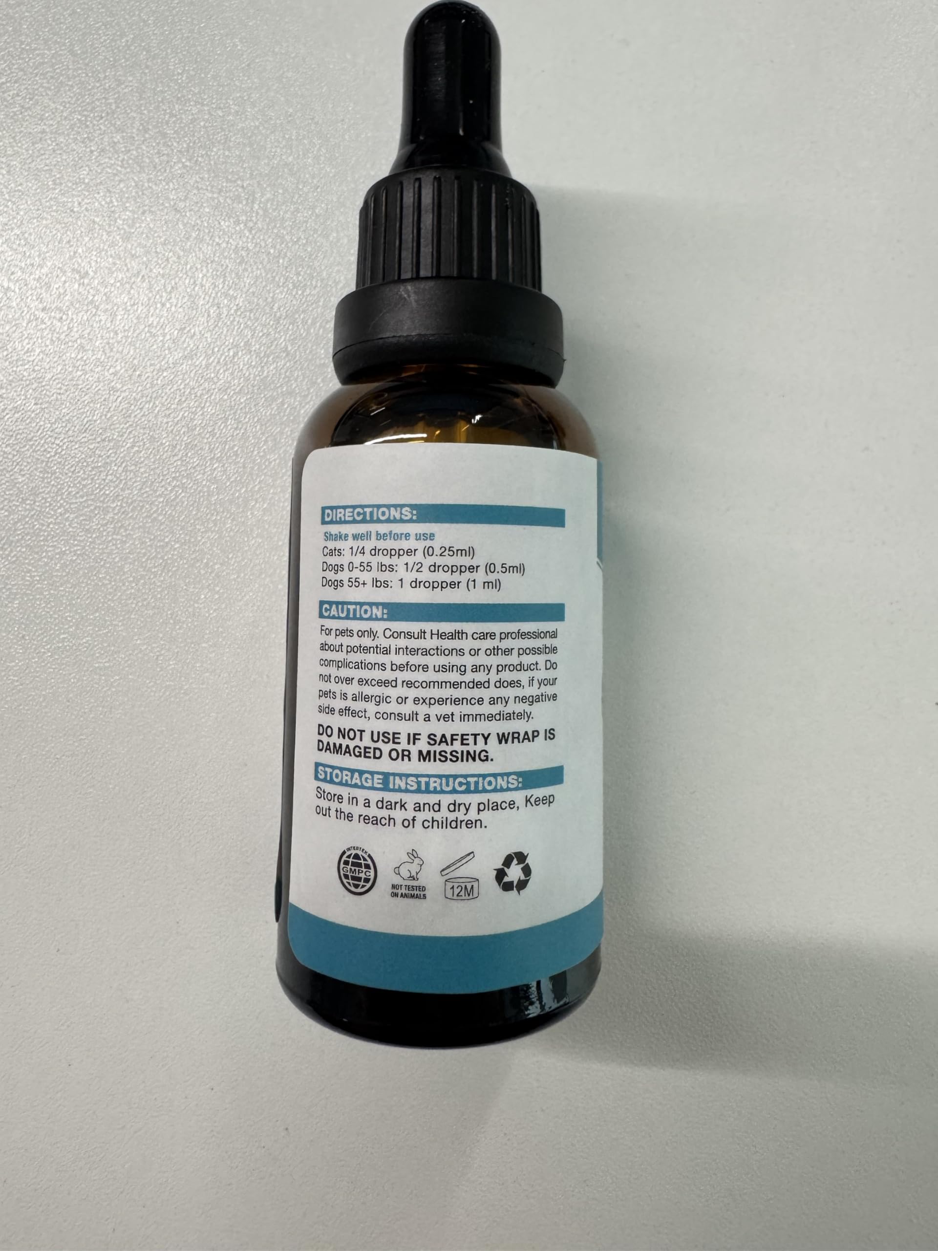 MaxHemp Organic Pet Oil label closeup showcases ingredients and quality you can trust.
