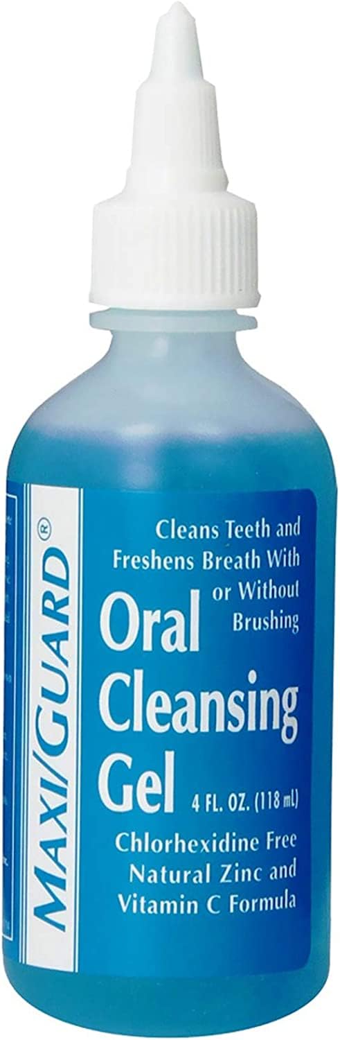Maxi-Guard Oral Cleansing Gel bottle supports daily pet dental care and ease of use.