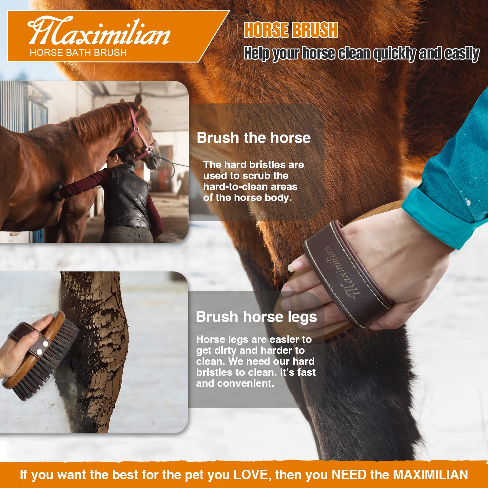 MAXIMILIAN Natural materials moisturize and reduce static for healthier shine.