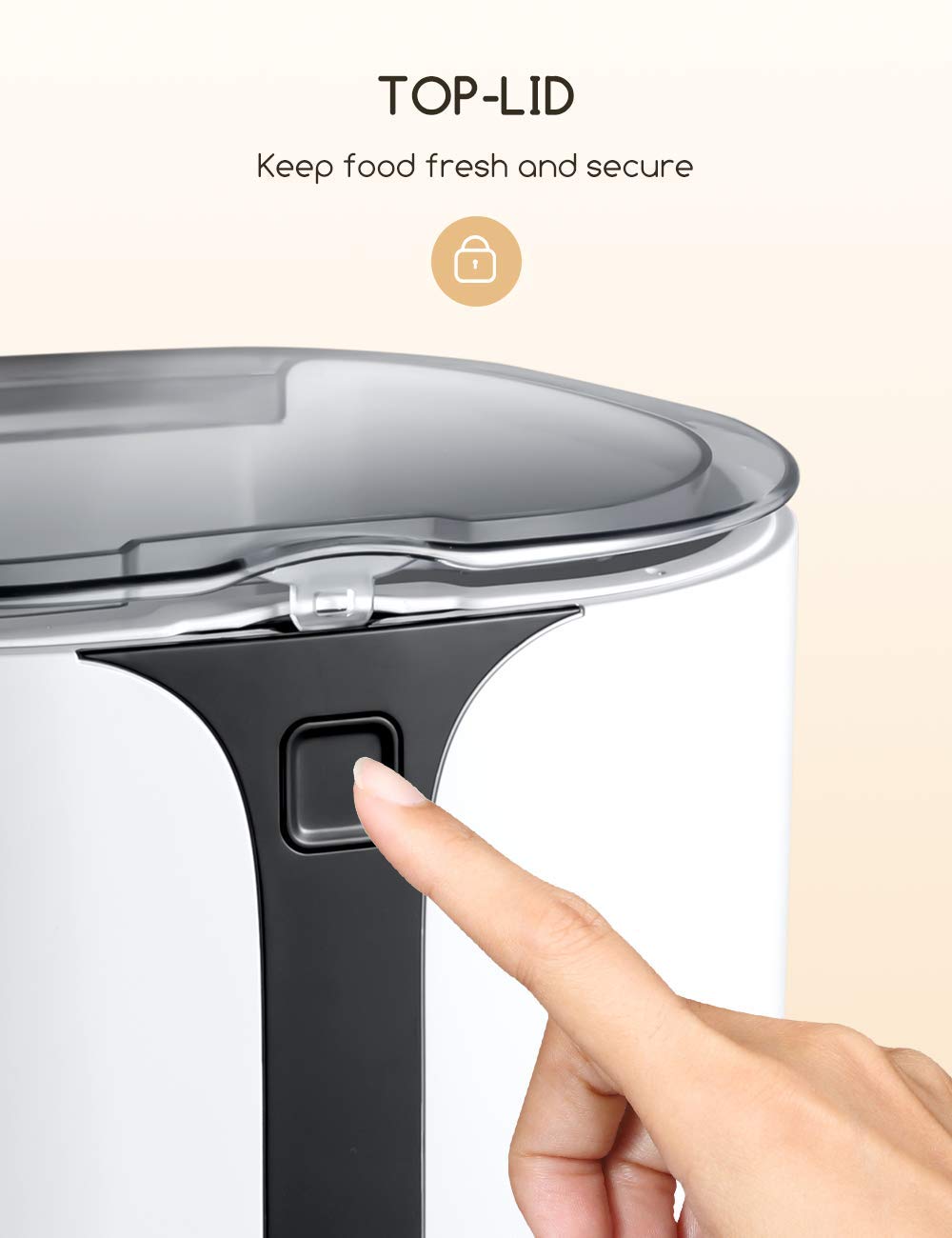 MAXKU automatic feeder top-cover seal keeps food fresh