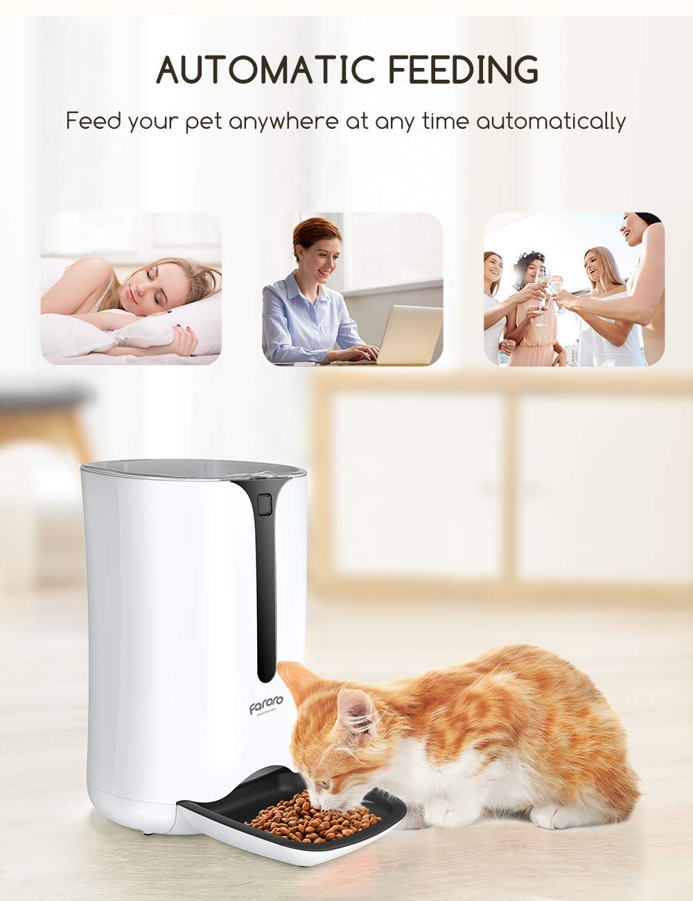 MAXKU automatic feeder voice recorder feature for mealtime reminders