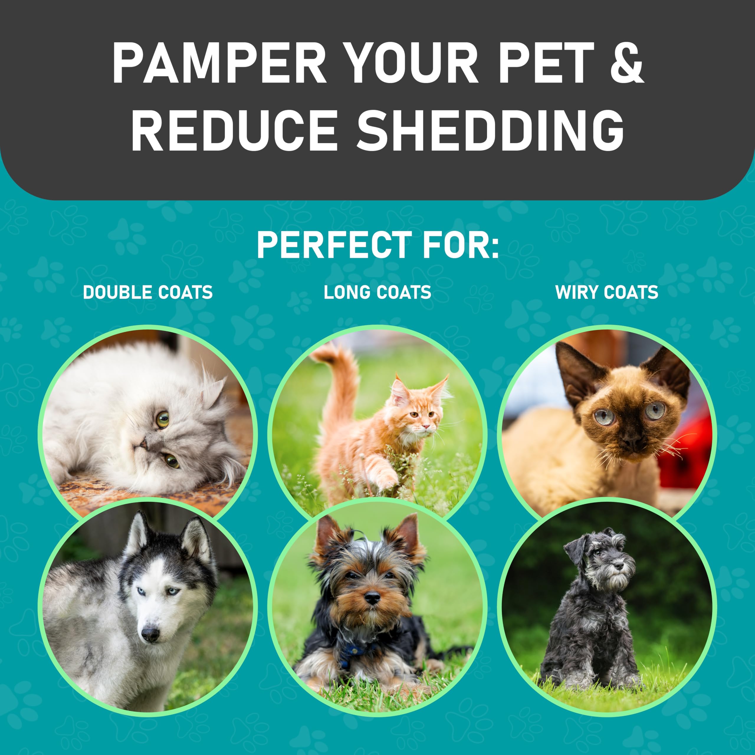 Maxpower Planet dual-sided tool suits dogs and cats with thick coats.