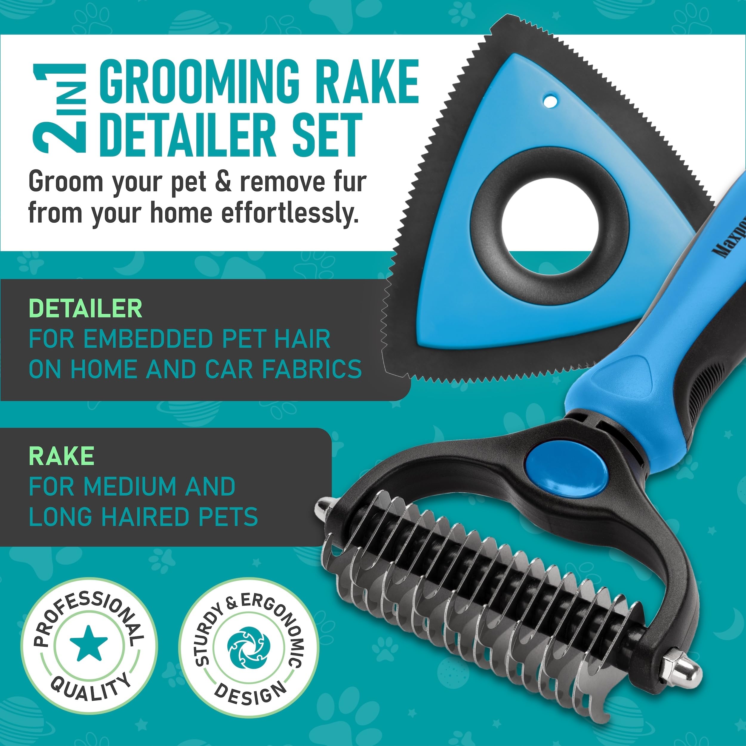 Maxpower Planet double-sided dematting tool for quick detangling.
