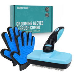 Maxpower Planet dual-sided grooming brush with 9 and 17 teeth glides through mats for efficient detangling.