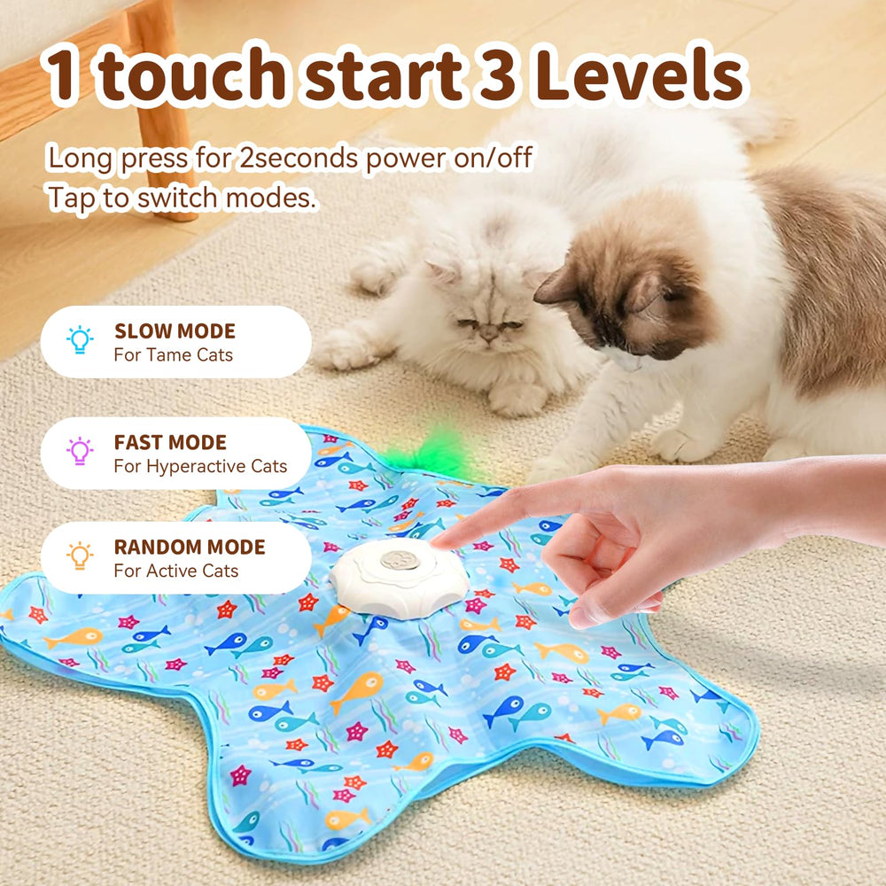 MAXTOOA cat toy feather chase with responsive movement to engage cats.