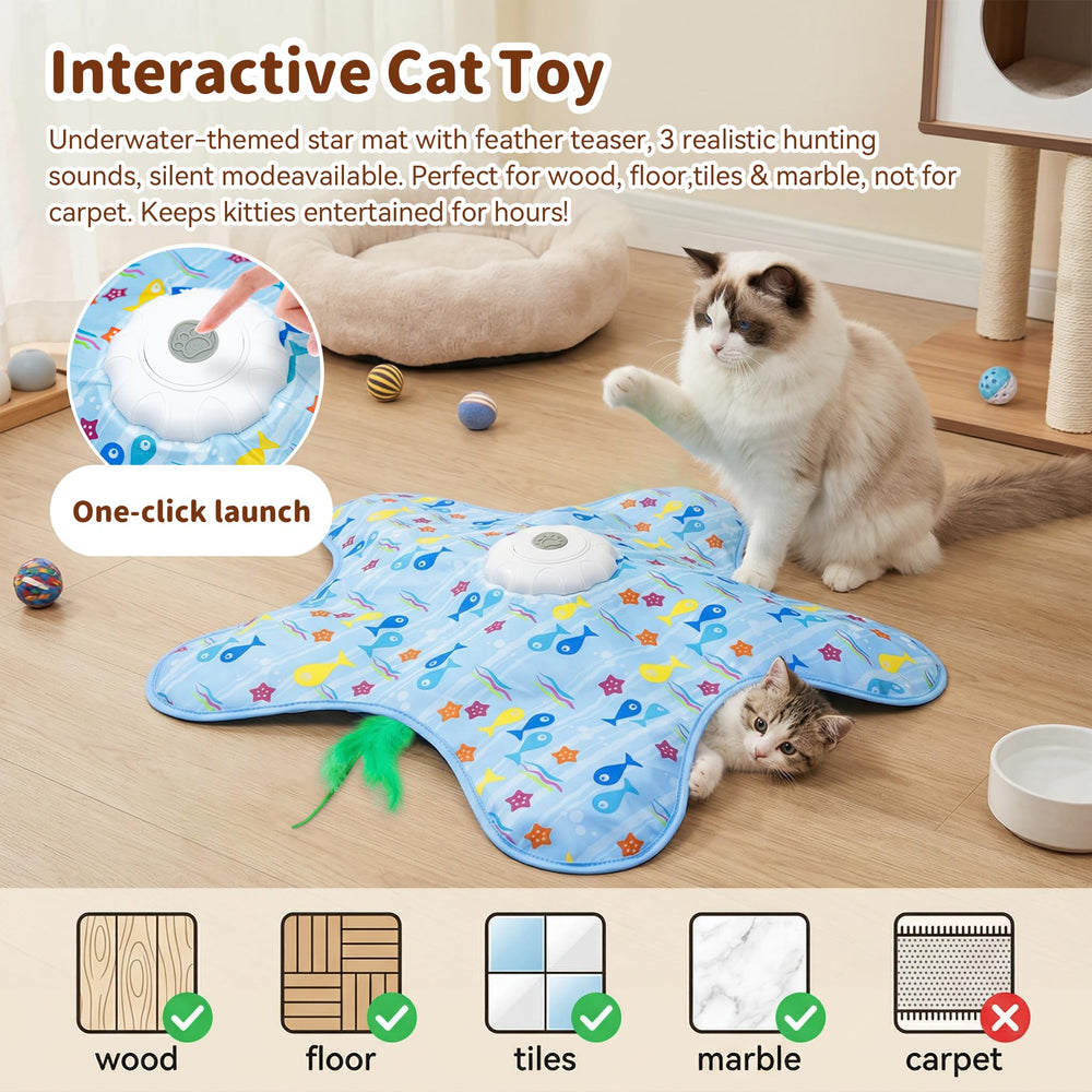 MAXTOOA rechargeable cat toy charges via USB for ready-to-play sessions.