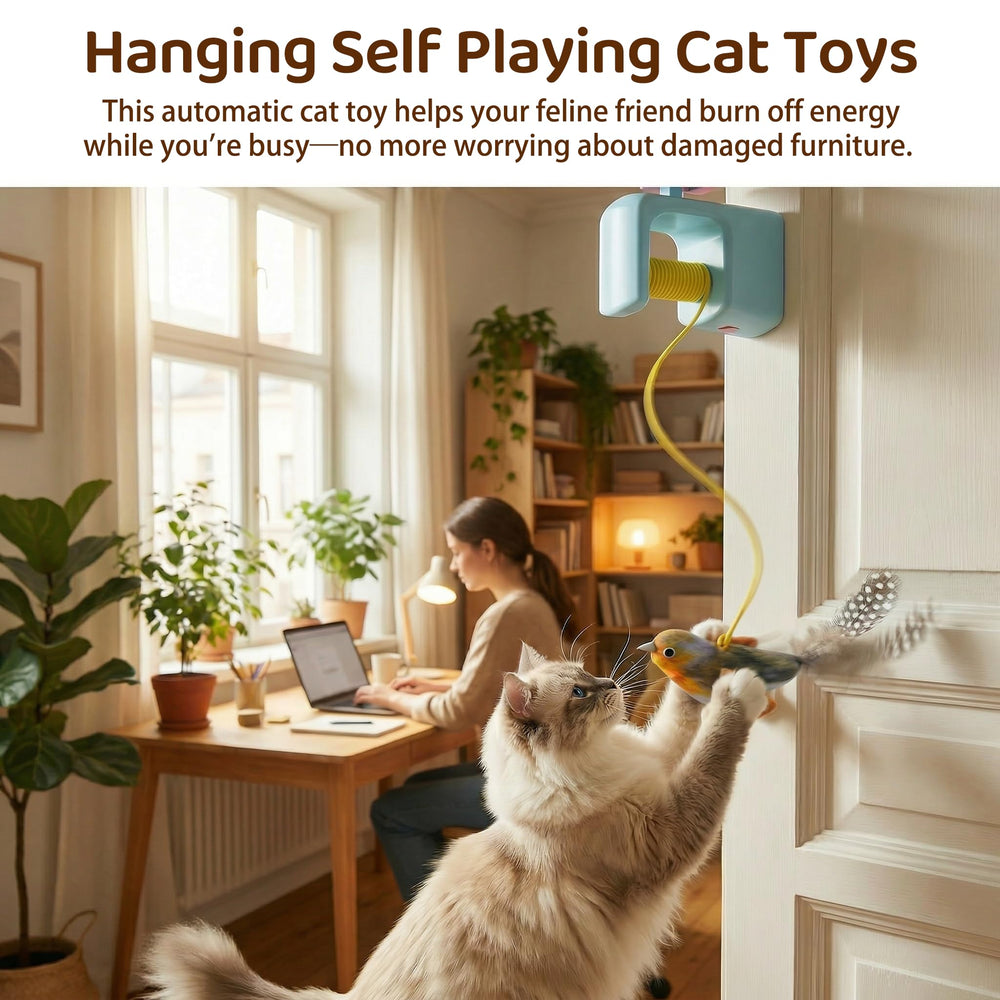 MAXTOOA self-play cat toy for indoor cats enables hands-free exercise
