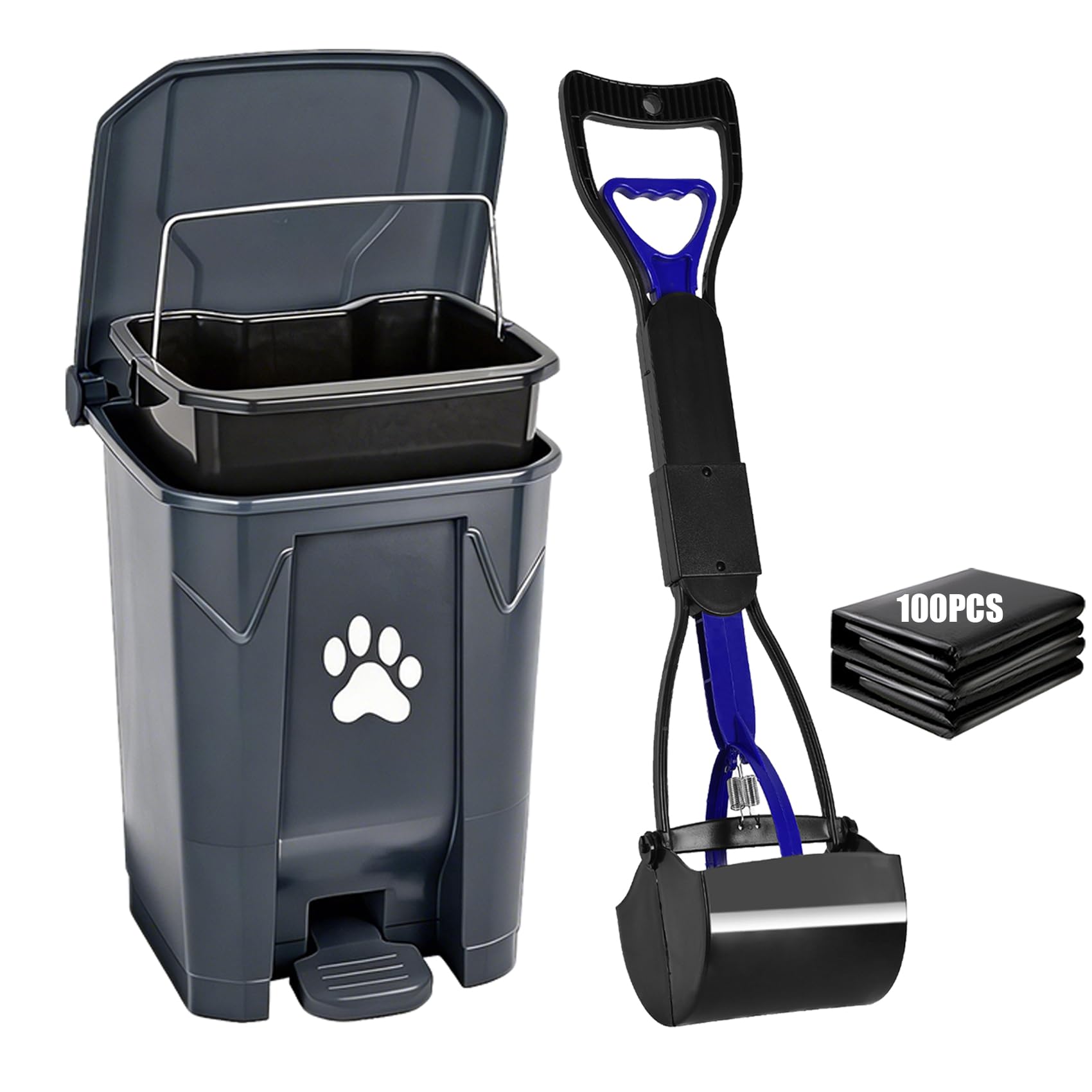 Mayayaday dog poop trash can outdoor-lid keeps waste contained and yard tidy.