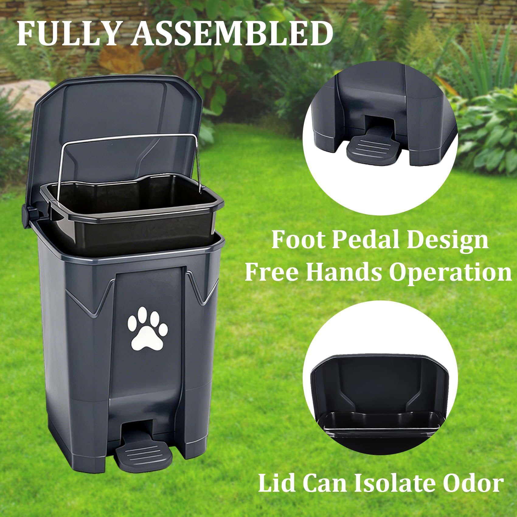 Mayayaday foot-pedal design enables hands-free lid operation.