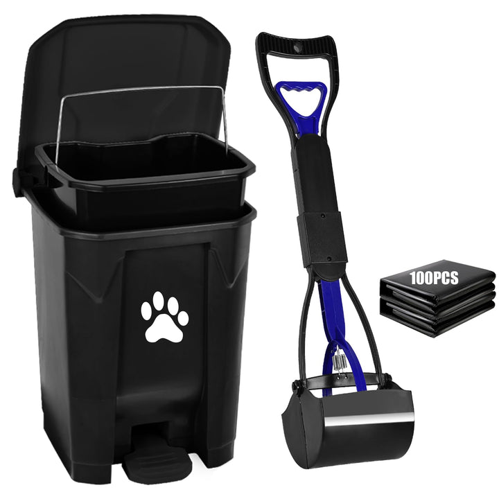 mayayaday outdoor dog poop trash can with lid in a sunny yard keeps odors contained.