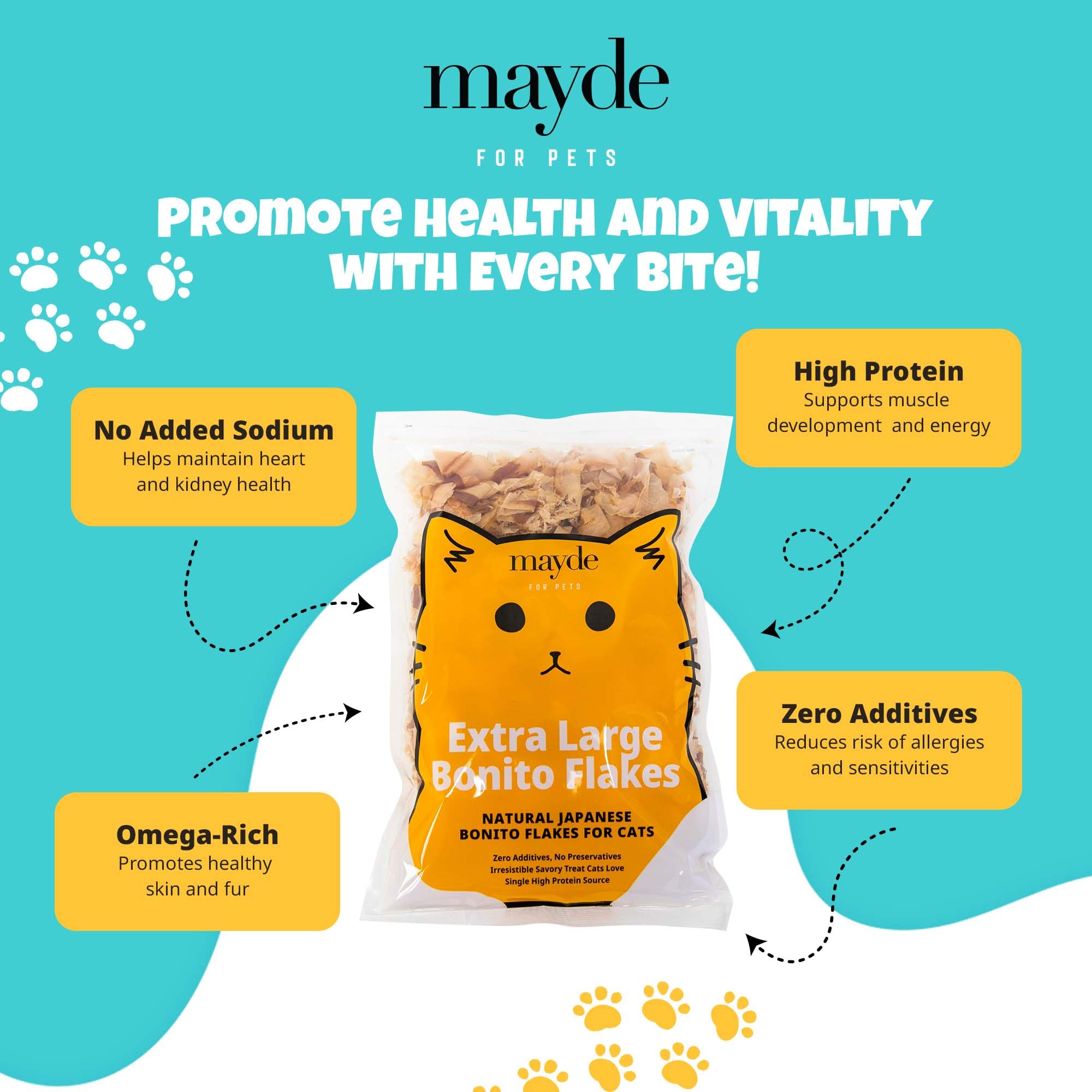 Mayde bonito flakes meal-topper idea: flakes sprinkled over meals to enhance flavor.