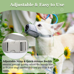 Mayerzon adjustable nylon strap muzzle ensures a snug, secure fit.