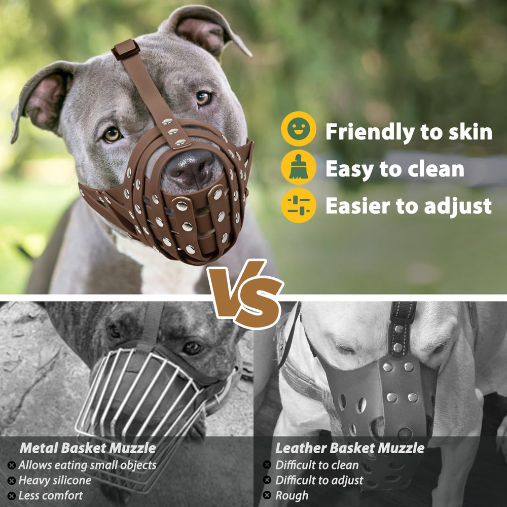 Mayerzon basket muzzle prevents biting and scavenging.