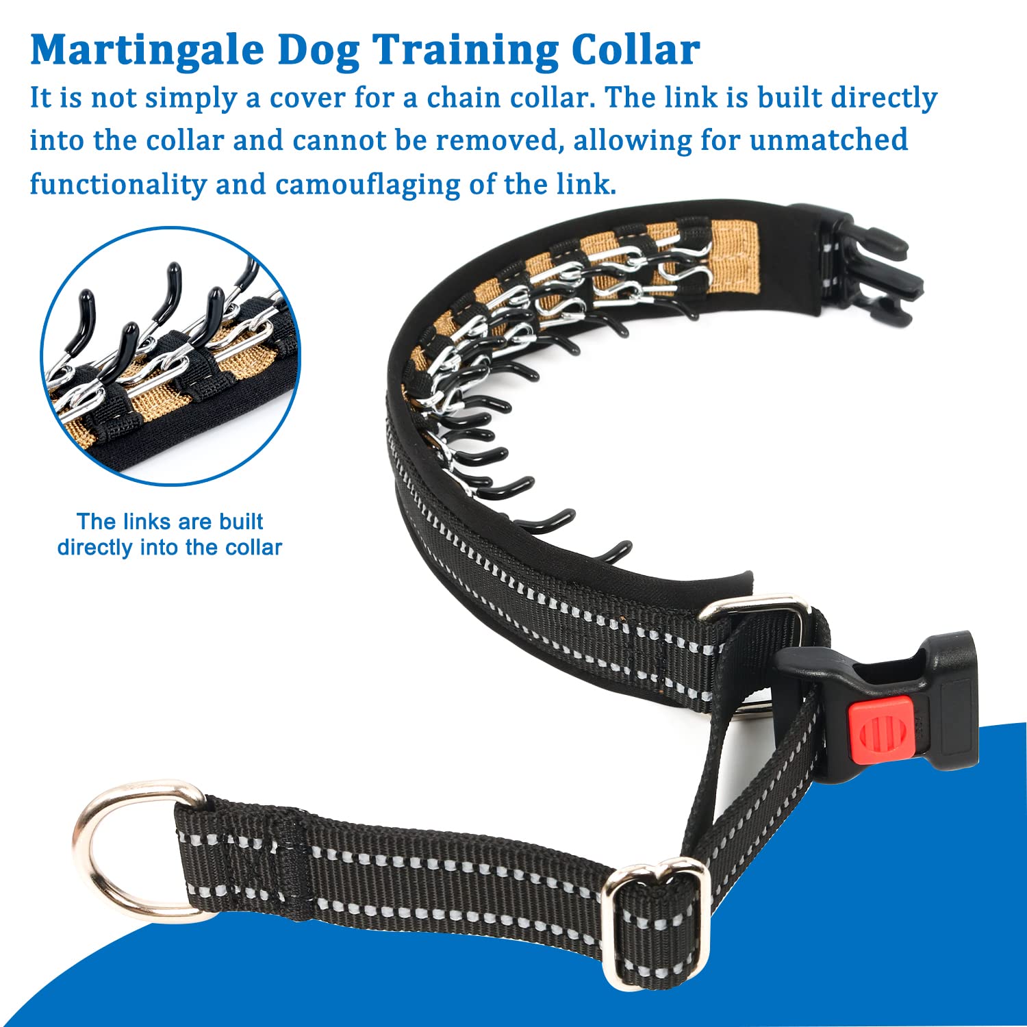 Mayerzon dog collar reflective strip increases night visibility for safe walks