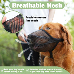 Mayerzon dog muzzle adjustable straps ensure secure, customizable fit.