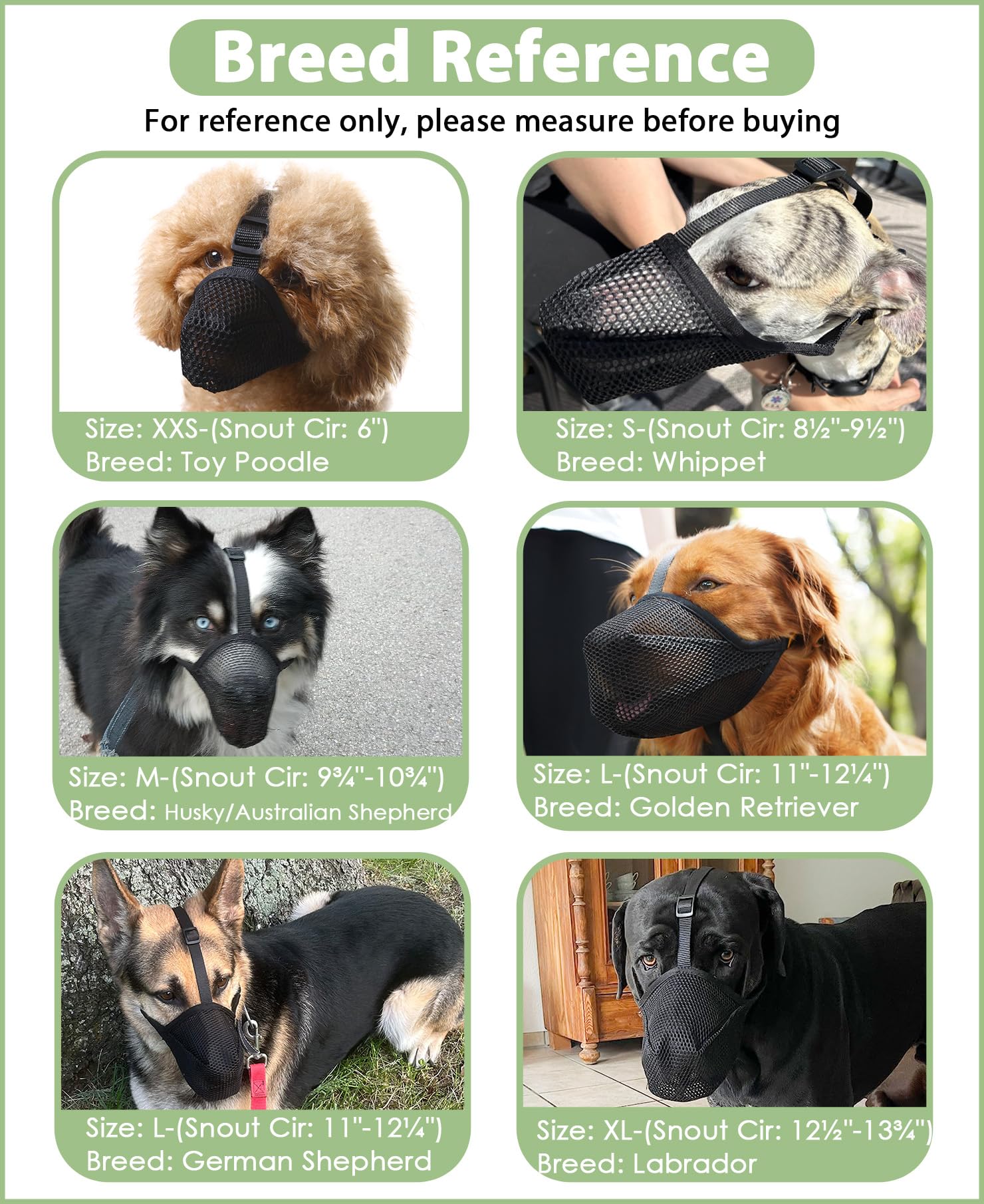 Mayerzon breathable mesh muzzle enables panting and drinking during use.