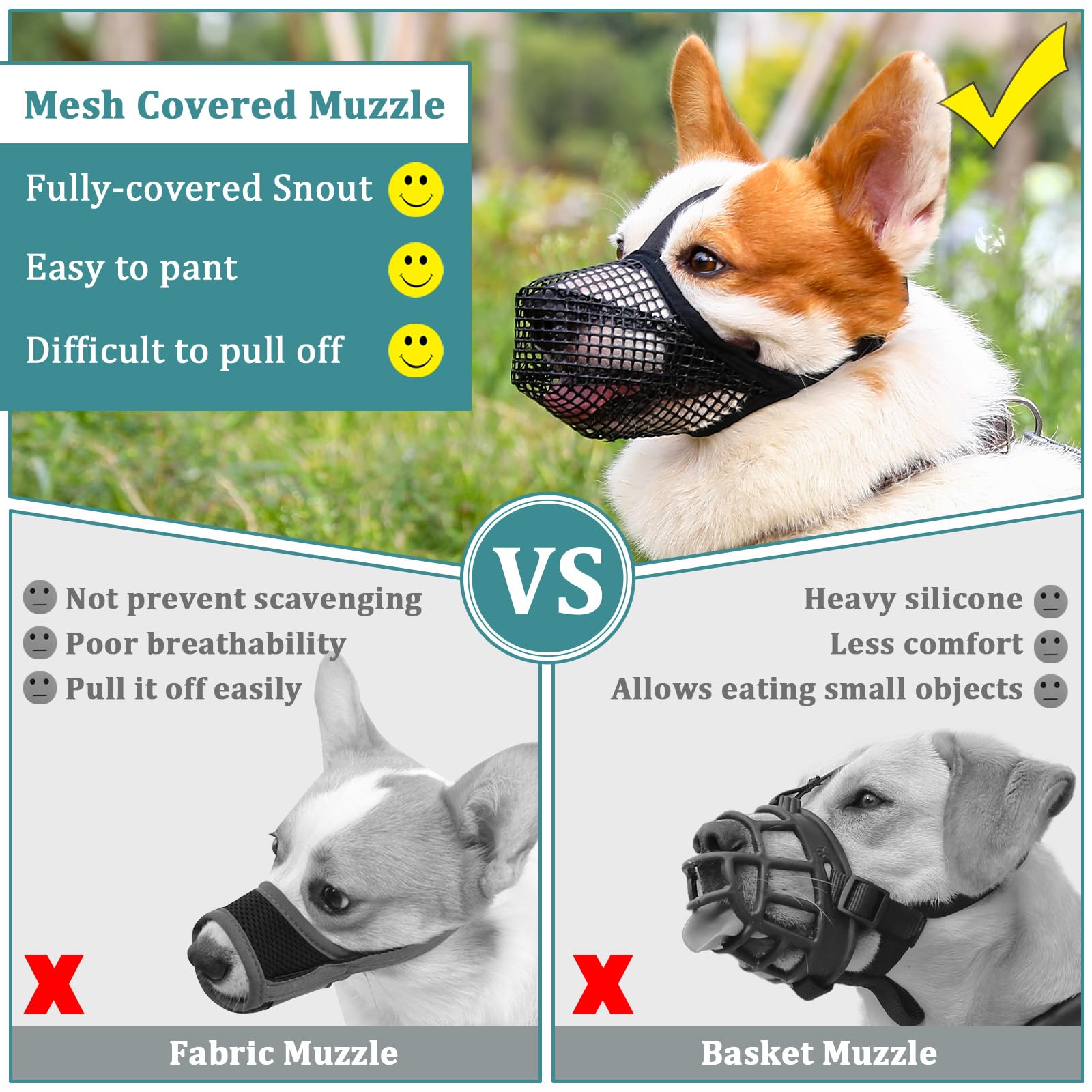 Mayerzon dog muzzle full-coverage design blocks licking while staying breathable.