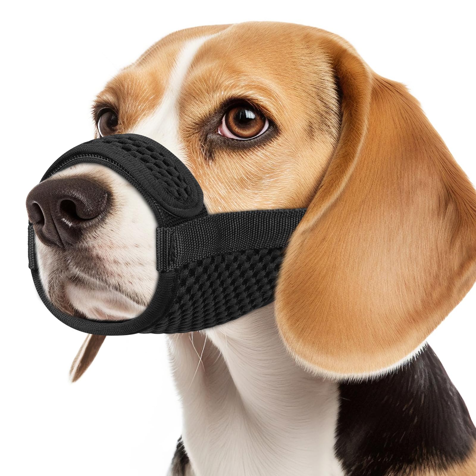 Mayerzon dog muzzle with hook loop adjustable snout for secure, comfortable fit