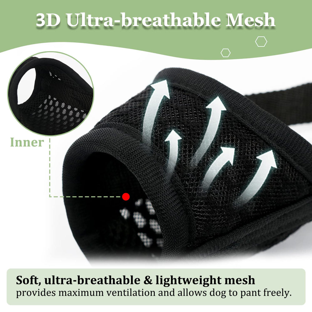 Mayerzon seven-size muzzle ensures secure fit for many breeds.
