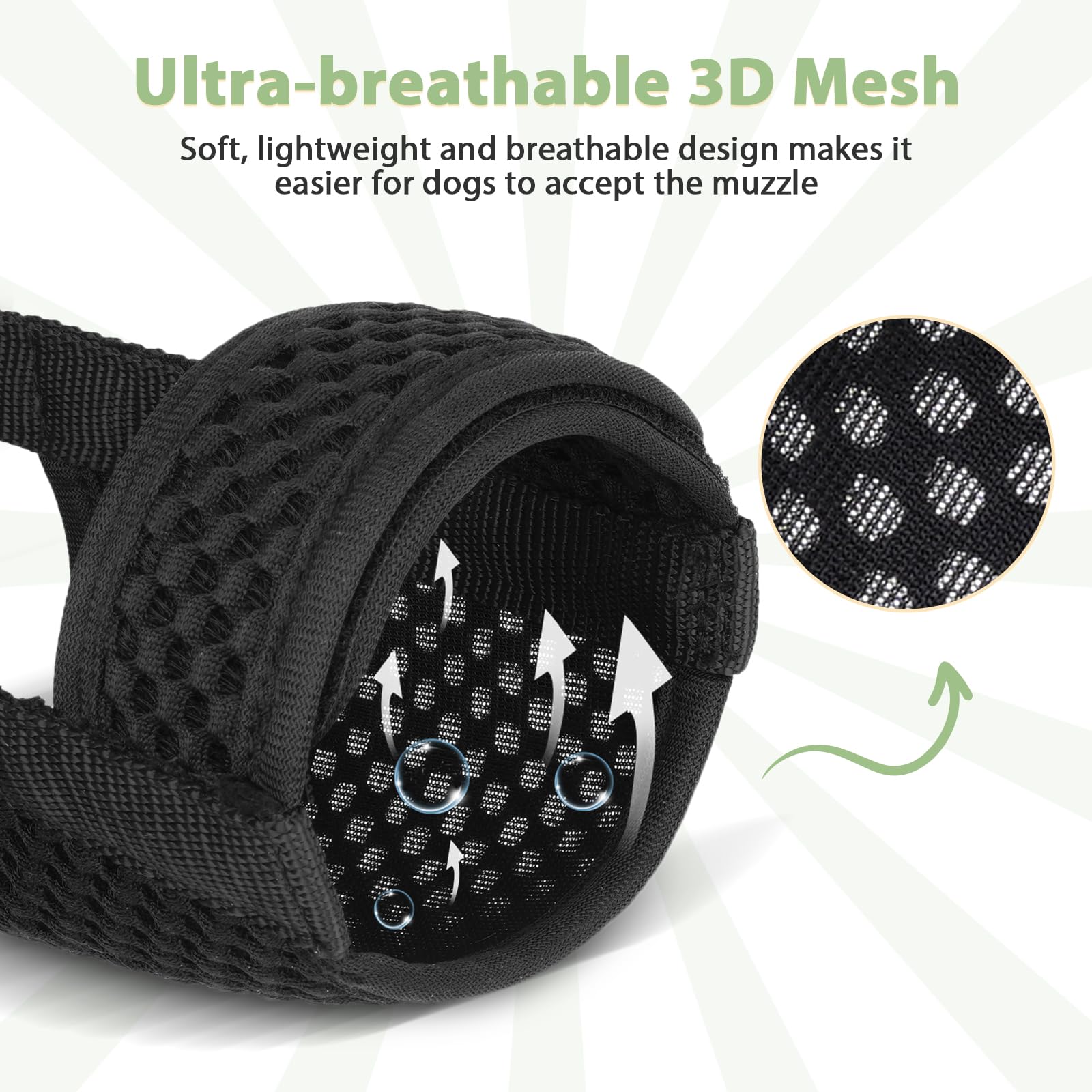 Mayerzon dog muzzle soft mesh breathable design keeps dog cool