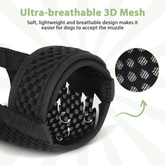 Mayerzon dog muzzle soft mesh breathable design keeps dog cool