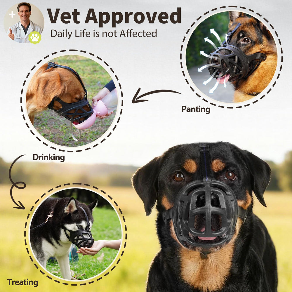 Mayerzon Dog Muzzle ventilation holes keep cooling and easy panting.