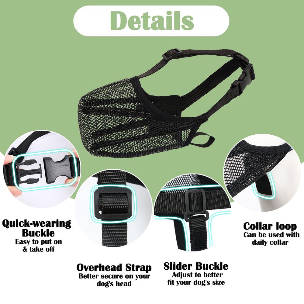 Mayerzon dog muzzle handy for vet visits and nail clipping.