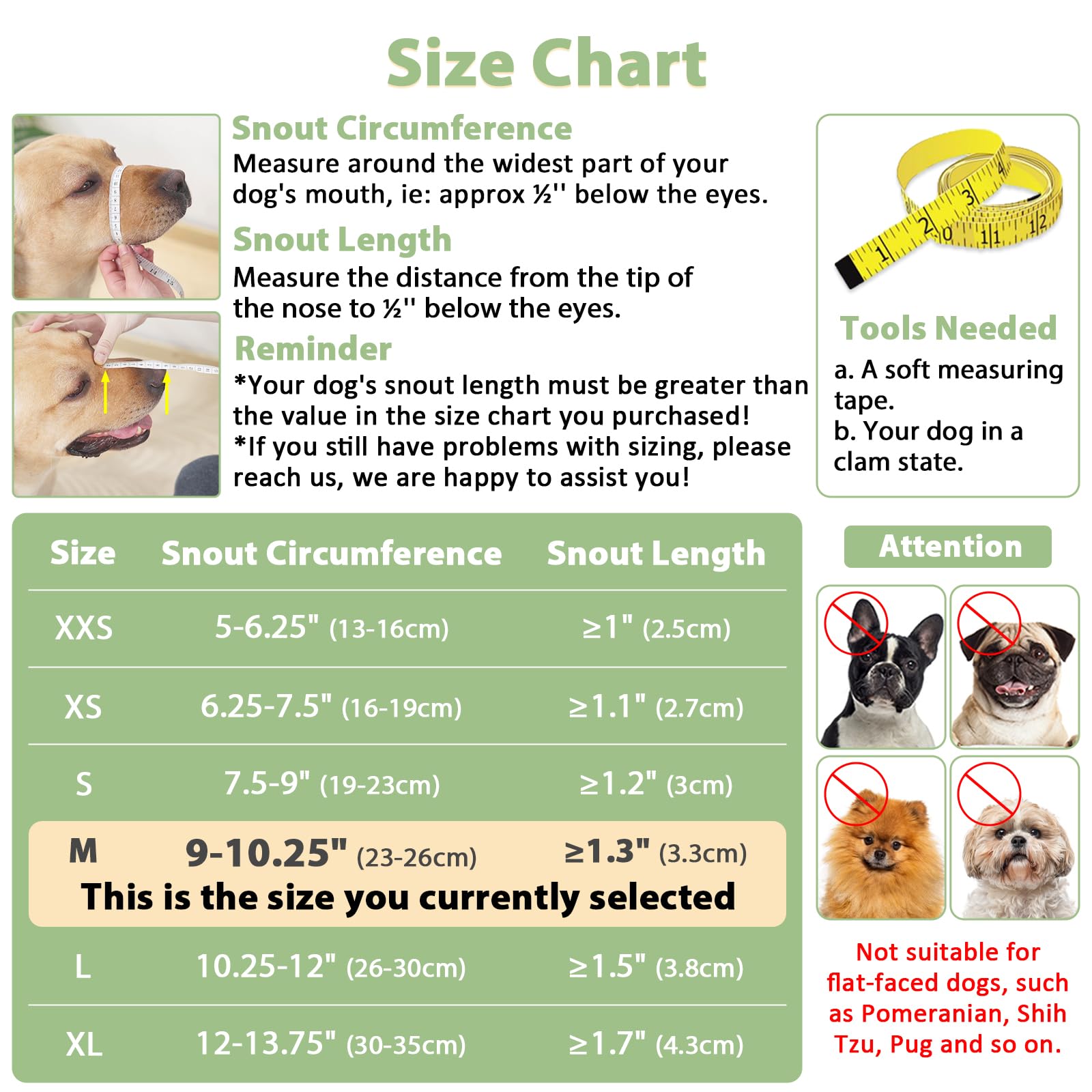 Mayerzon vision friendly snout area maintains visibility during walks