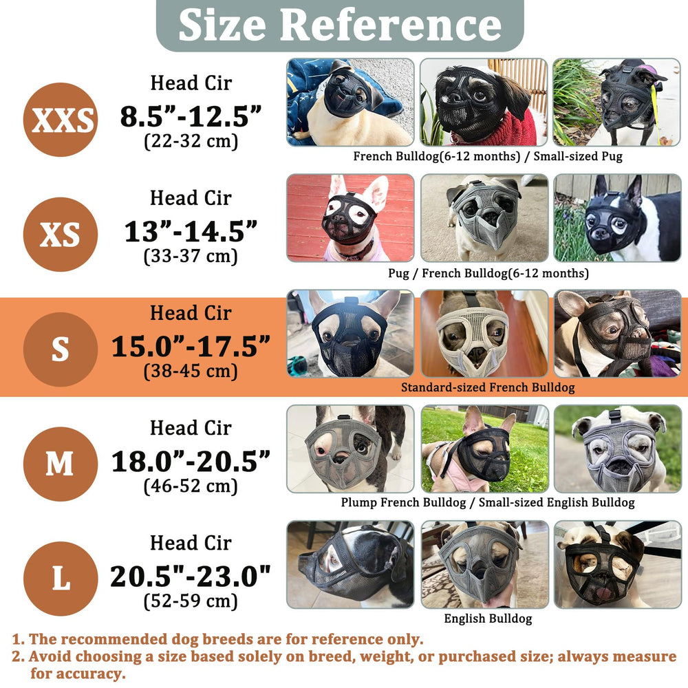Mayerzon five-sizes fit for brachycephalic breeds like Pugs