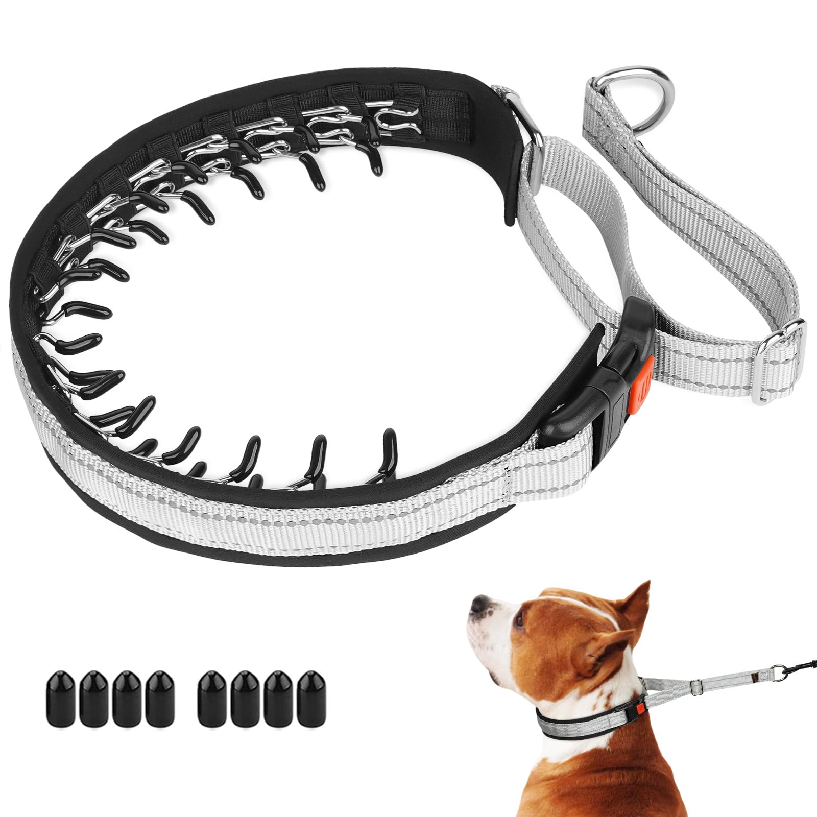 Mayerzon Martingale no pull collar front view shows discreet daily walking control