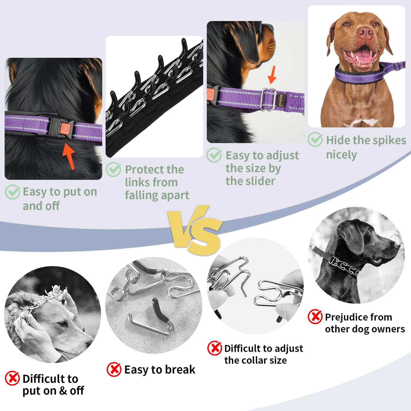 Mayerzon D-ring leash attachment offers secure control during walks.