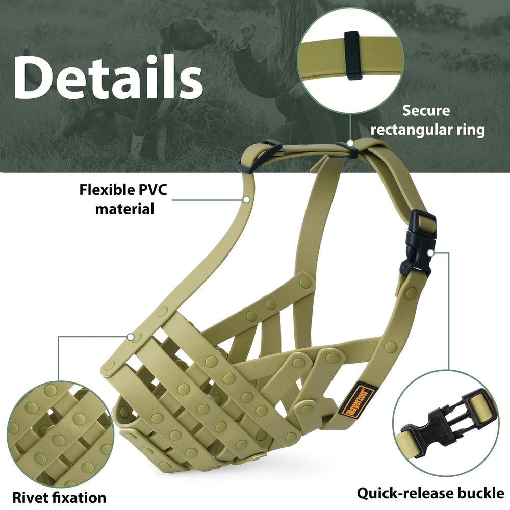 Mayerzon Pitbull Muzzle adjustable straps: easy, secure fitting on large dogs.