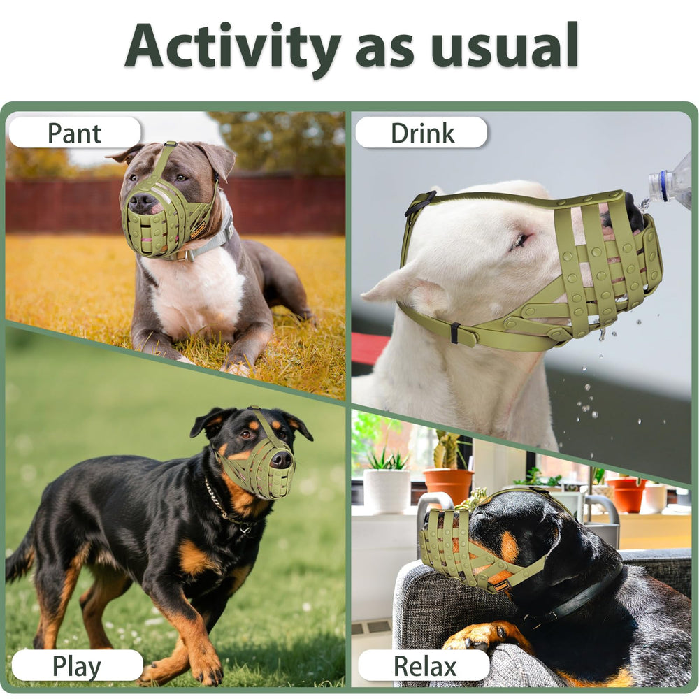 Mayerzon Pitbull Muzzle breathable design allows drinking during walks and grooming.