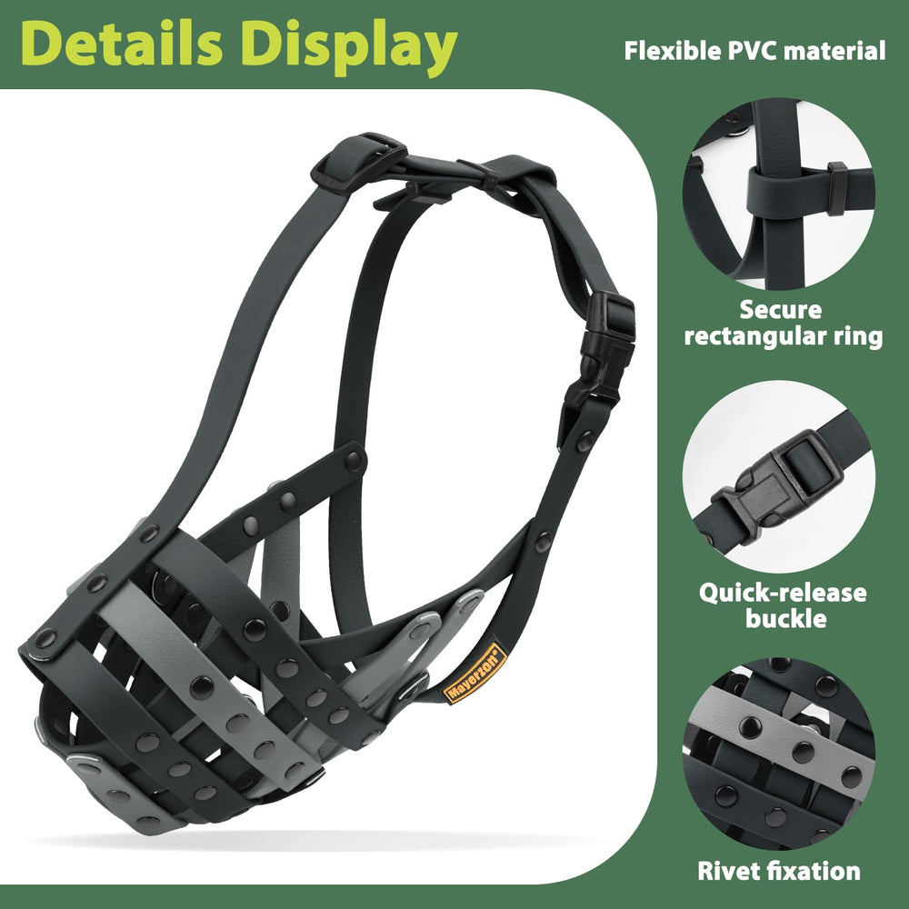 Mayerzon Pitbull Muzzle side profile with adjustable straps for secure fit